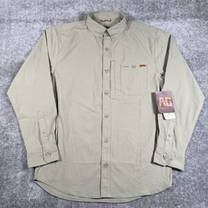 NWT AG Gear Shirt Men's Small Green Harvester Long Sleeve Button Up Stretch